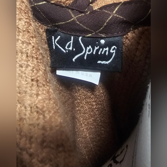 K.d. Spring Women's Hooded Knit Pullover Sweater Poncho Shawl Brown Ombre NEW - Picture 6 of 8